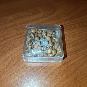 Vintage Rosary Jerusalem olive wood beads Crucifix Beautiful Catholic New